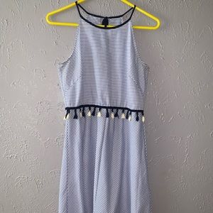 Blue and white summer dress